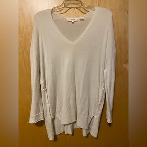 Inhabit 100% cashmere sweater cream v neck side button size M